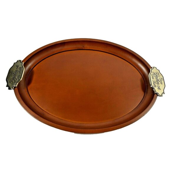 Thirstystone Come Gather at Our Table Large 15 inch Round Wood Serving Tray New - Picture 3 of 5